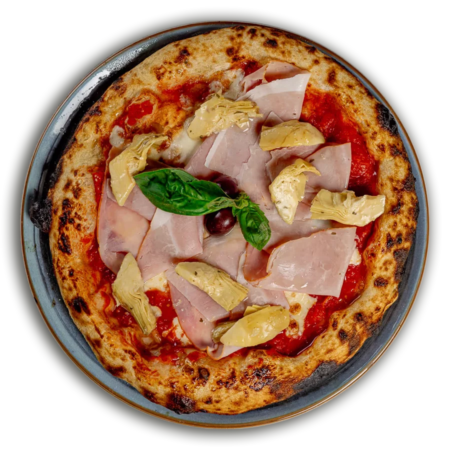 Pizza Fiumana Capricciosa s gljivama, šunkom, artičokama i bosiljkom