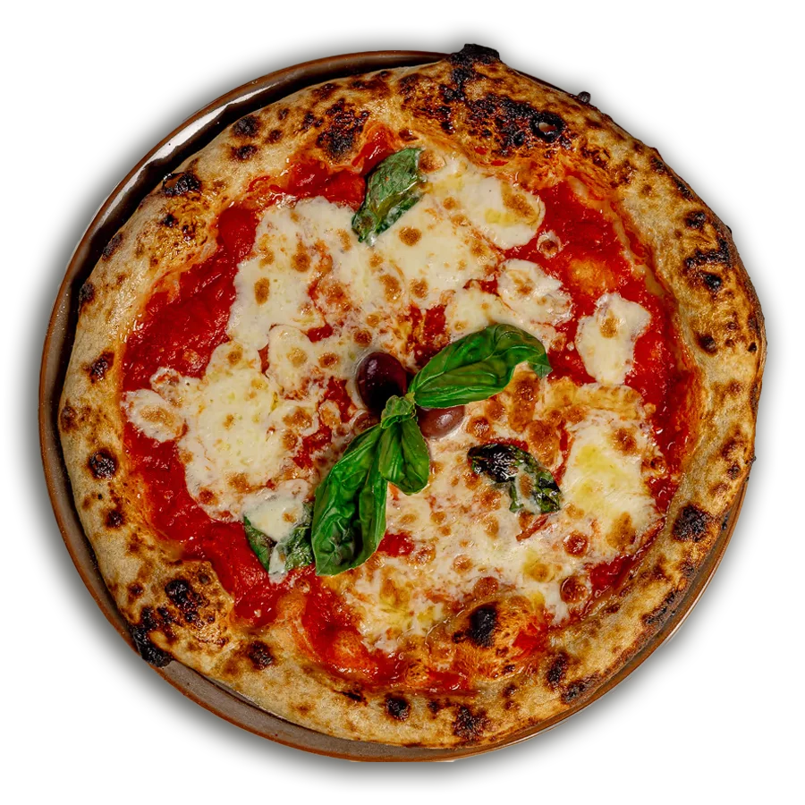 Pizza Fiumana Margherita sa San Marzano pelatima, mozzarellom Fior di Latte i svježim bosiljkom