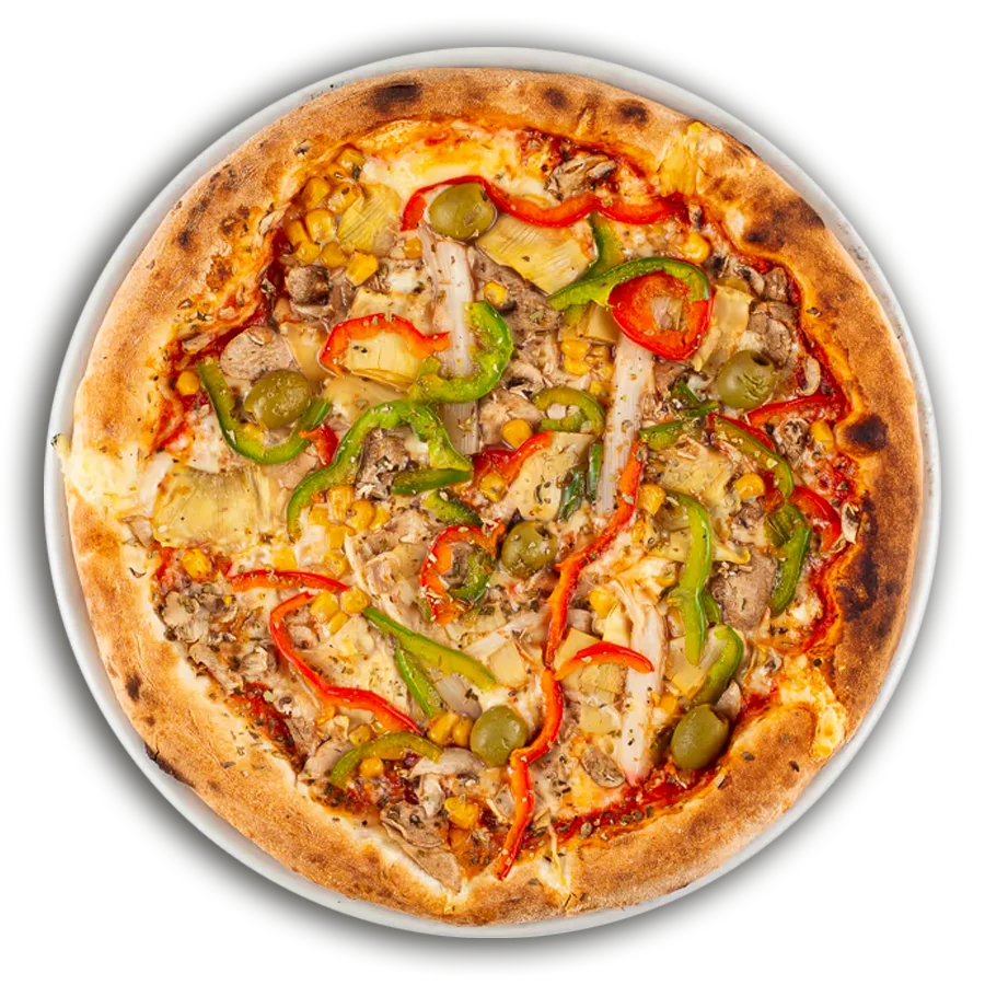 Pizza s pečenom rog paprikom, 'Ndujom, burratom i pestom