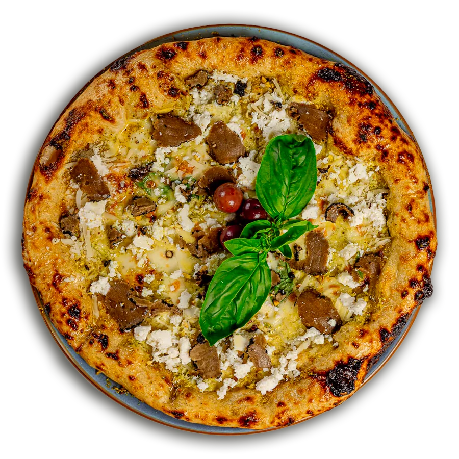 Pizza s tartufima, skutom i uljem od tartufa